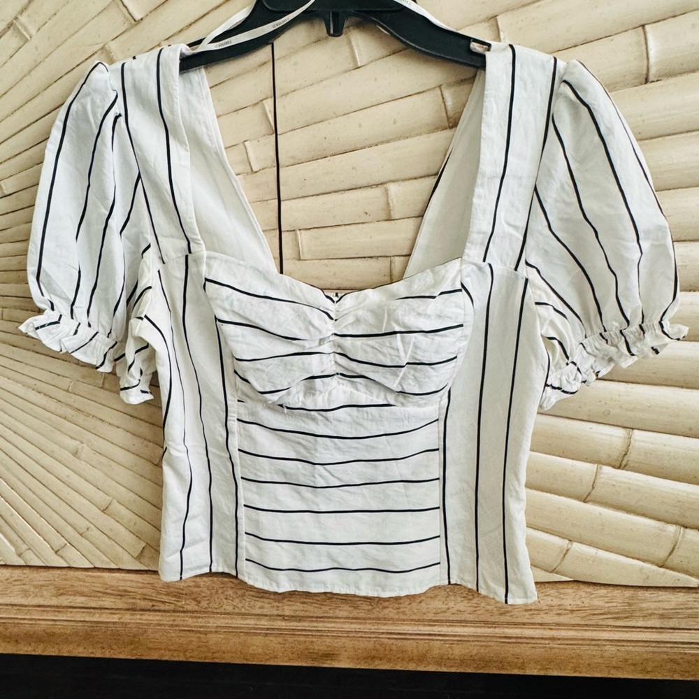 Forever 21 Black and White Striped Blouse